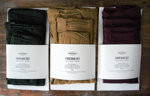 Load image into Gallery viewer, Organic Cotton Food Bag Set