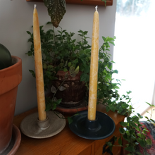 Load image into Gallery viewer, Hand Thrown Ceramic Candle Holder &amp; Beeswax Tapers
